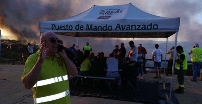 Puesto de mando avanzado por el incendio desatado en las Minas de Riotinto. /JUNTA DE ANDALUCÍA.