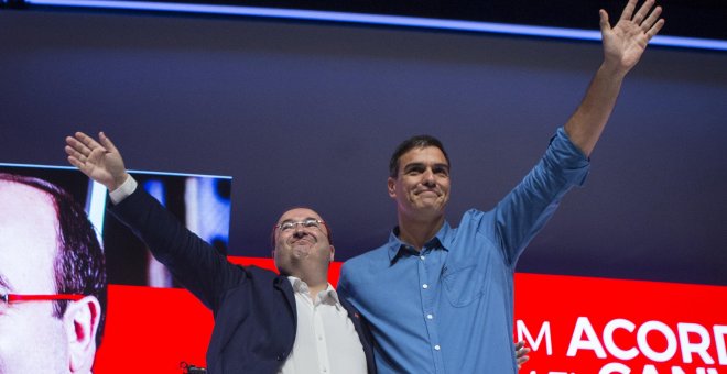 El líder del PSC, Miquel Iceta, y el Secretario General del PSOE, Pedro Sánchez.EFE/Quique García