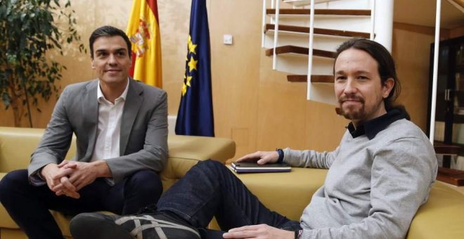 Foto de archivo de Pedro Sánchez y Pablo Iglesias. / EFE