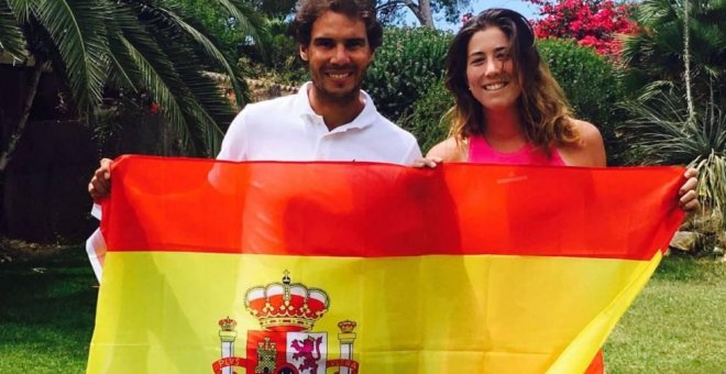 Nadal y Muguruza, en una foto colgada por la tenista en su Twitter.