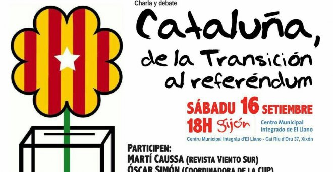 Cartel del acto suspendido en Gijón.
