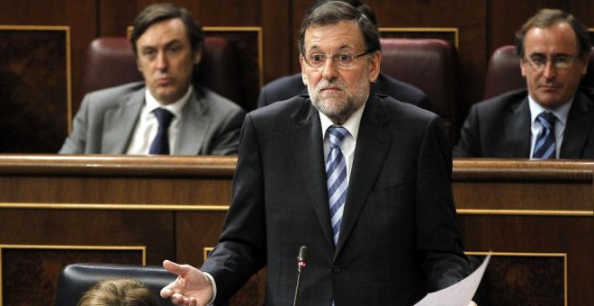 El presidente del Gobierno, Mariano Rajoy, en su escaño del Congreso. Archivo EFE