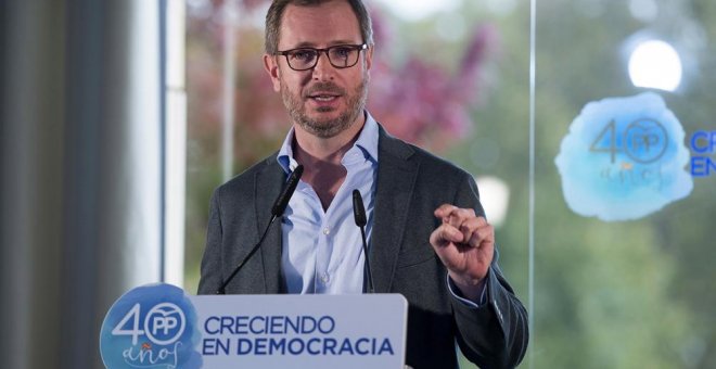 El vicesecretario de Política Social y Sectorial del PP, Javier Maroto durante un acto organizado en Santander. EFE/Pedro Puente Hoyos