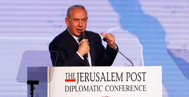 El primer ministro de Israel, Benjamin Netanyahu, en una conferencia organizada por 'The Jerusalem Post'. REUTERS/Ronen Zvulun