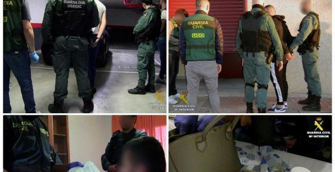 Combo de fotografías facilitadas por la Guardia Civil de una operación conjunta con la Policía de Rumanía, coordinada por Europol y Eurojust. EFE