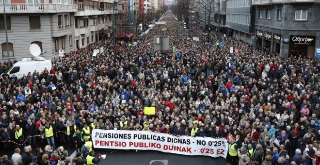 Manifestación de Bilbao por unas pensiones justas. Luis Tejido (EFE)