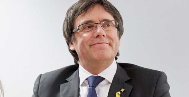 El expresident de la Generalitat Carles Puigdemont durante una reunión en Berlín. EFE