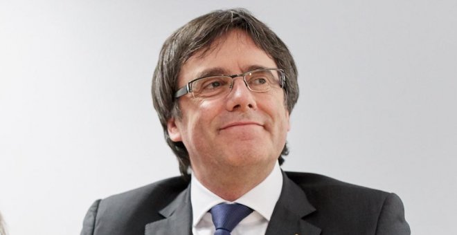 El expresident de la Generalitat Carles Puigdemont durante una reunión en Berlín. EFE