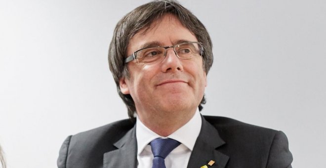 El expresident de la Generalitat Carles Puigdemont durante una reunión en Berlín. EFE