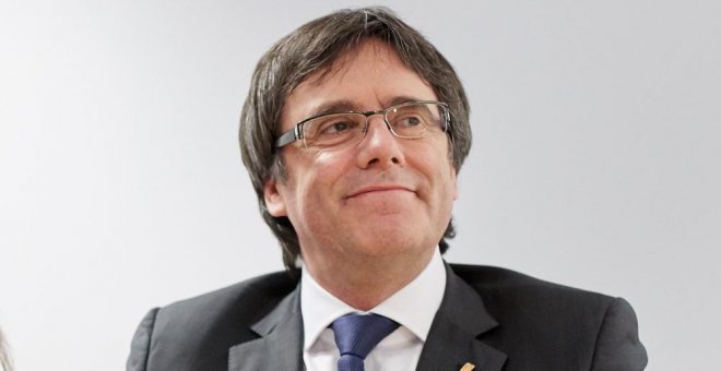 El expresident de la Generalitat Carles Puigdemont durante una reunión en Berlín. EFE