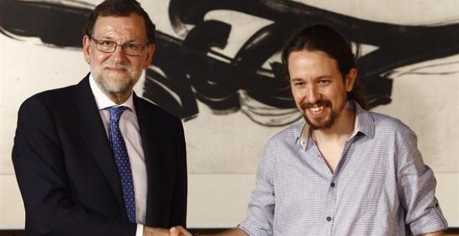 El presidente del Gobierno, Mariano Rajoy, y el líder de Podemos, Pablo Iglesias, en una imagen de archivo. EUROPA PRESS