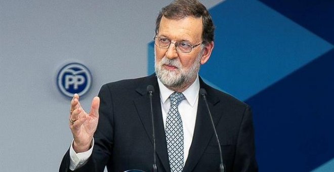 Fotografía facilitada por el PP, de su líder Mariano Rajoy, durante su intervención ante el Comité Ejecutivo Nacional. /EFE