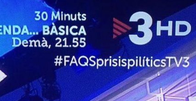 Imagen del hashtag empleado en 'Faqs', el programa de debate político de TV3.