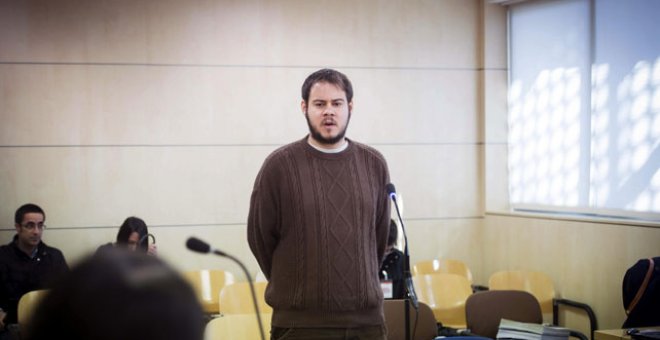 Pablo Hasél, en la Audiencia Nacional.