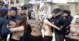 Activistas de Fenem durante la manifestación convocada por la Plataforma "Sí a la Vida" en Madrid.