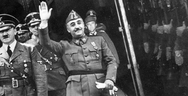 Hitler y Franco durante su encuentro en Hendaya.