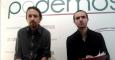 Pablo Iglesias y Luis Alegre en la rueda de prensa celebrada en la librería Tipos Infames de Madrid.- L. G.