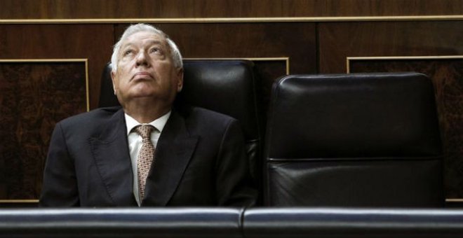 El ministro de Exteriores, José Manuel García-Margallo, el pasado miércoles, en el Congreso. EFE/Emilio Naranjo