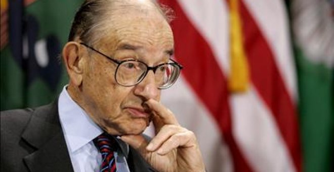 El ex presidente de la Reserva Federal estadounidense Alan Greenspan durante un conferencia el pasado 26 de julio.Greenspan reconoce que no vio venir la crisis hipotecaria. EFE