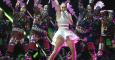 La cantante pop norteamericana Katy Perry durante el concierto de este lunes en el Palau Sant Jordi de Barcelona./ EFE