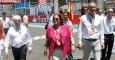 Rita Barberá y Alberto Fabra junto a Ecclestone en el circuito urbano de Valencia.