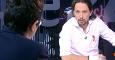 Momento de la entrevista a Pablo Iglesias en el canal 24 Horas.