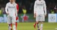 Godín y Griezmann al acabar el partido en Leverkusen. REUTERS/Wolfgang Rattay