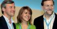 Acebes con Rajoy y Cospedal, en el congreso del PP en Valencia en el 2008. EFE