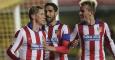 Fernando Torres, Raúl García y el francés Antoine Griezmann celebran el gol del Atlético ante el Villarreal. /EFE