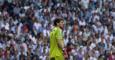 El portero del Real Madid Iker Casillas durante el partido de la trigésimo sexta jornada de Liga disputado ante el Valencia esta tarde en el estadio Santiago Bernabéu. EFE/Kiko Huesca