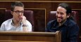 Pablo Iglesias e Iñigo Errejón en el Congreso de los Diputados.- EFE