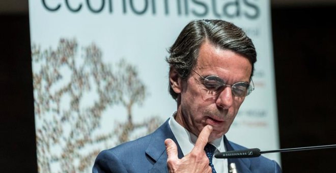 El expresidente del Gobierno y presidente de la Fundación FAES, José María Aznar, hoy en Madrid. /EFE