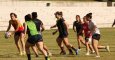 La selección femenina de rugby, durante el entrenamiento en el Campo Central.