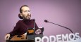 El secretario de Organización de Podemos, Pablo Echenique, durante la rueda de prensa que ha ofrecido en Madrid tras la reunión del Consejo de Coordinación del partido. EFE/Luca Piergiovanni