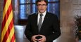 El president Puigdemont durant el discurs institucional. JORDI BEDMAR - Generalitat