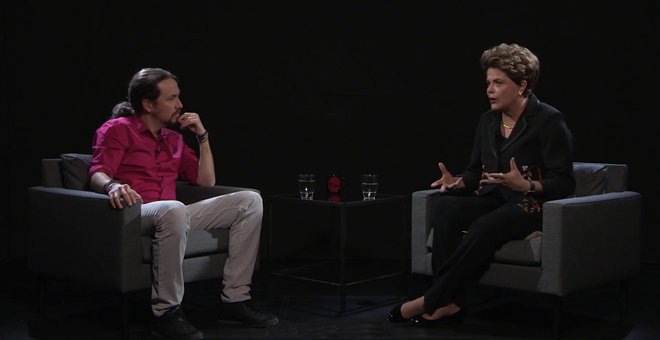La expresidenta brasileña Dilma Rousseff entrevistada por Pablo Iglesias en 'Otra Vuelta de Tuerka'.
