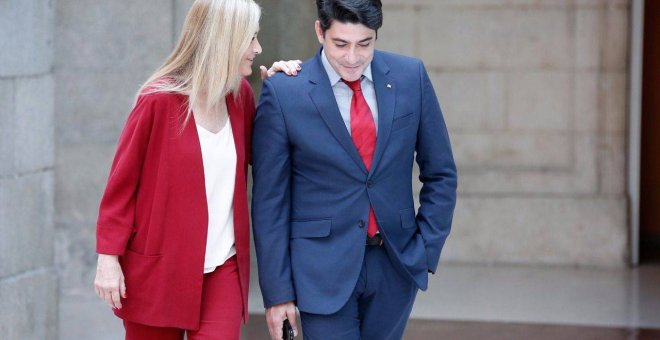 El alcalde de Alcorcón, David Pérez, junto a la presidenta de la Comunidad y de la Gestora del PP de Madrid, Cristina Cifuentes, en una imagen de archivo. Foto: COMUNIDAD DE MADRID