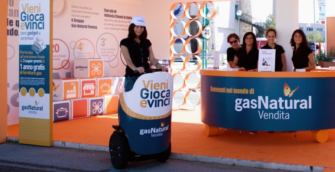 Stand en la Feria del Levante de Gas Natural Vendita, una de las filiales de la energética española en Italia.