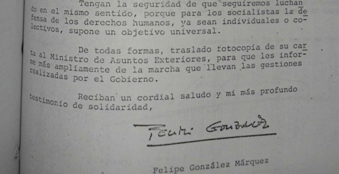 Detalle de uno de los documentos de la relación entre los gobiernos de González y la dictadura argentina. /PÚBLICO