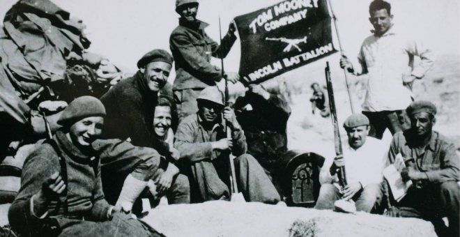 Voluntarios estadounidenses de la Brigada Internacional “Abraham Lincoln” en la Batalla del Jarama.