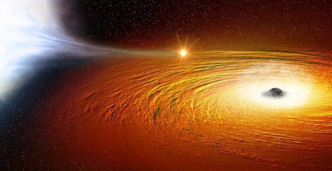 Estrella girando en un agujero negro /NASA