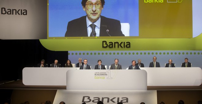 El presidente de Bankia Jose Ignacio Goirigolzarri, durante la junta de accionistas de la entidad en Valencia. EFE/Kai Försterling