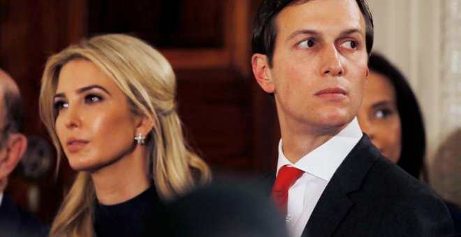 Ivanka Trump y su marido Jared Kushner durante la reciente visita de Angela Merkel a Washington. | REUTERS