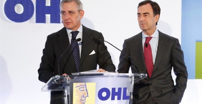 El presidente de OHL, Juan Villar-Mir (d), y su consejero delegado Tomás García Madrid (i). E.P.