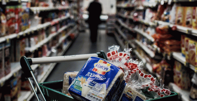 El pasillo de un supermercado. AFP