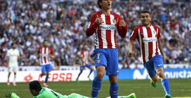 Griezmann celebrando el gol del empate. EFE/Ballesteros.