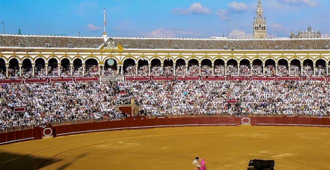 La plaza de toros de la Maestranza de Sevilla durante un festejo. EUROPA PRESS