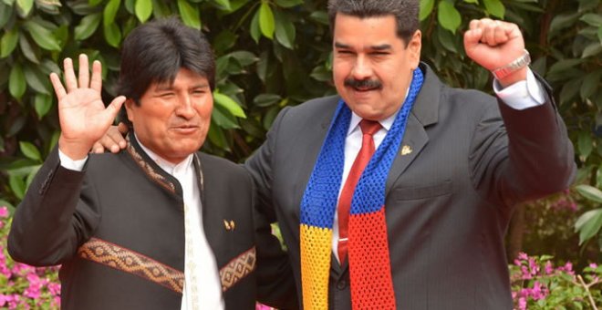 Nicolás Maduro (d) y Evo Morales (i) en la II Reunión de la Comisión de Integración Conjunta Bolivia-Venezuela. EFE/Archivo