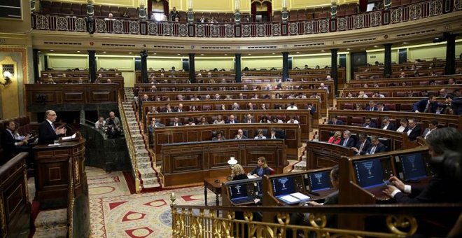 Vista del pleno del Congreso este miércoles por la mañana. | EFE