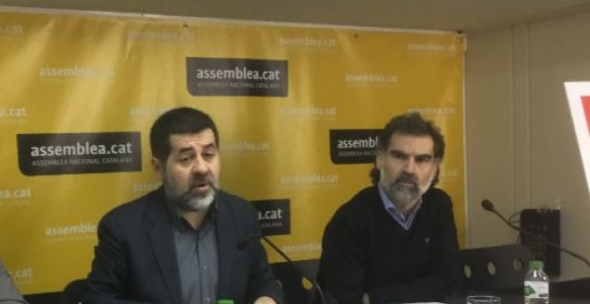 Jordi Sànchez, president de l'ANC, i Jordi Cuixart, president d'Òmnium Cultural